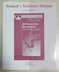 Student's Solutions Manual to accompany : differential equations : theory, technique and practice