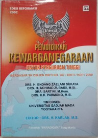 Pendidikan Kewarganegaraan Untuk Perguruan Tinggi Berdasarkam SK DIRJEN DIKTI NO.267/DIKTI/KEP/2000